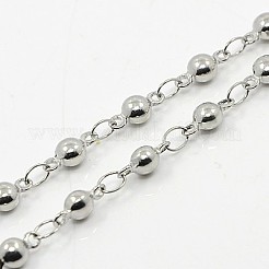 変色しにくい男性用ボールチェーンネックレス  304ステンレスネックレス  カニカン付き  ステンレス鋼色  17.7インチ（45cm）&nbsp;NJEW-F027-25