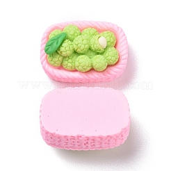 オペーク樹脂カボション  DIYアクセサリー  レイシ  芝生の緑  23.5x16x12.5mm&nbsp;RESI-G029-B02