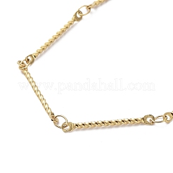 イオンプレーティング(IP) 304 ステンレススチール ツイストリンクバーチェーンブレスレット  ゴールドカラー  6-3/8インチ（16.3cm）&nbsp;BJEW-K226-04G