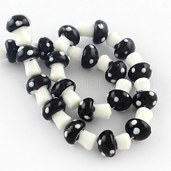 Mushroom Handmade Lampwork Beads Strands&nbsp;X-LAMP-R116-11