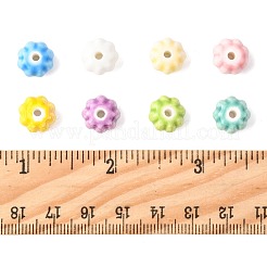 40個8色手作り磁器セラミックビーズ  光沢釉の磁器  カボチャ  ミックスカラー  11x11x7mm  穴：2mm  5個/カラー&nbsp;PORC-FS0001-21
