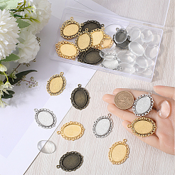 DIY Blank Oval Dome Pendant Making Kit&nbsp;DIY-SC0023-72