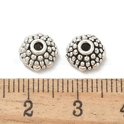 チベット風合金ビーズキャップ  カドミウムフリー＆鉛フリー  花  アンティークシルバー  8.5x4mm  穴：1.2mm  約2040個/1000g&nbsp;TIBE-P003-70AS