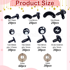 Craft Plastic Doll Eyes & Noses Kits&nbsp;DIY-GA0008-22
