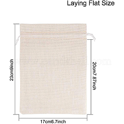 黄麻布ラッピングポーチ巾着袋  ライトゴールデンロッドイエロー  23x17cm&nbsp;ABAG-BC0001-07A-17x23