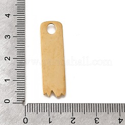 304ステンレスペンダント  定規チャーム  イオンプレーティング（ip）  18KGP本金メッキ  34.5x10x1mm  穴：5x3.5mm&nbsp;STAS-F318-09B-G