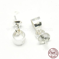 925スターリングシルバーペンダントベイル  片穴パーツ用  6.5x3mm  穴：3mm  ピン：0.6mm&nbsp;STER-A037-5