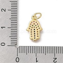 Brass Micro Pave Cubic Zirconia Pendants&nbsp;KK-D431-073C-G