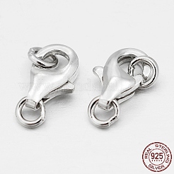 Anti-Tarnish Rhodium Plated 925 Sterling Silver Lobster Claw Clasps&nbsp;STER-O015-A-04