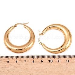 Ion Plating(IP) 304 Stainless Steel Hoop Earrings&nbsp;EJEW-O096-45G