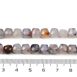 天然石ボツワナアゲートビーズ連売り  多面カット  キューブ  6.5~7.5x6.5~7.5x6.5~7.5mm  穴：1mm  約56個/連  15.55''（39.5センチメートル）&nbsp;G-H078-C37-6mm