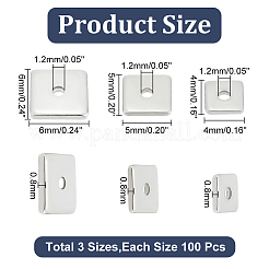 300Pcs 3 Styles 304 Stainless Steel Spacer Beads&nbsp;STAS-UN0050-78