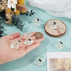 Luminous Resin Cow Sculpture Display Decorations&nbsp;DJEW-CN0001-42