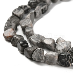 天然な地図の石のビードの繊維  ナゲット  タンブルストーン  7~13x4.5~10x4.5~10mm  穴：1.2mm  約44~46個/連  15.08''~16.14''（38.3~41センチメートル）&nbsp;G-P497-01E-58