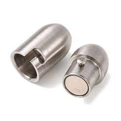 304ステンレススチールロックチューブマグネット留め具  オーバル  ステンレス鋼色  17.5x8.5x8mm  穴：4mm&nbsp;STAS-A151-02C-P