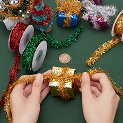 4 Rolls 4 Colors Shiny Tinsel Hanging Garland&nbsp;AJEW-FG0002-88