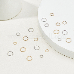 長持ちするメッキ真鍮オープン丸カン  ツイストラウンド  ミックスカラー  6~10.5x1mm  内径：4~8.5mm  120個/箱&nbsp;KK-BC0001-19