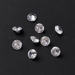 クリアグレードのダイヤモンド型キュービックジルコニアカボション  多面カット  7x4mm&nbsp;X-ZIRC-M002-7mm-007