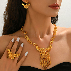 Luxury Brass Eagle Tassel Earrings & Necklaces & Rings Sets for Wedding and Formal Occasions&nbsp;NP5518