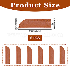 PUレザーペン先保護ケース6個  ペンカバー  シエナ  63.5x18x5mm&nbsp;AJEW-CL0002-24A