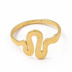 Ion Plating(IP) 304 Stainless Steel Snake Adjustable Ring for Women&nbsp;LS-RJEW-B027-25G