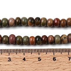 天然ピカソストーン/多色ジャスパービーズ連売り  ロンデル  6.5~7x4~4.5mm  穴：0.8mm  約89個/連  15.35''（39センチメートル）&nbsp;G-A280-A27-01