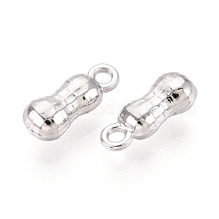 304ステンレススチールチャーム  変色防止  ピーナッツチャーム  ステンレス鋼色  9.5x4x3mm  穴：1.2mm&nbsp;STAS-T067-87P
