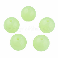 蓄光アクリルビーズ  暗闇で光る  ラウンド  薄緑  20mm  穴：3.5mm&nbsp;LACR-N001-001C-01