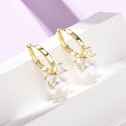 Bowknot with Round Brass Hoop Earrings&nbsp;EJEW-D351-12G