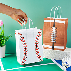 8Pcs 2 Styles Baseball Print Paper Gift Tote Bags&nbsp;ABAG-TA0001-55