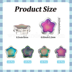 72Pcs 4 Colors Two Tone Glass Beads&nbsp;GLAA-PA0001-01