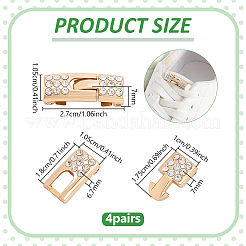 4 Pairs Zinc Alloy & Rhinestone Snap Lock Clasps&nbsp;FIND-FG0005-54G