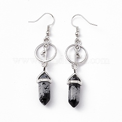 Gemstone Bullet & Dancer Dangle Earrings&nbsp;EJEW-I276-05P
