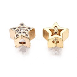 Brass Micro Pave Clear Cubic Zirconia Beads&nbsp;LS-KK-Q764-008