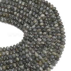天然石ラブラドライトビーズ連売り  ロンデル  多面カット  9.5~10x6.5~7.5mm  穴：1mm  約54~57個/連  15.24~15.43''（38.7~39.2センチメートル）&nbsp;G-C280-A08-02