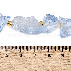 生の粗い天然水晶ビーズ連売り  染め  シードビーズで  ナゲット  8~18x9~15x8~11mm  穴：1.5~2mm  約12~13個/連  7.48''~7.68''（19~19.5センチメートル）&nbsp;G-Z131-J01-03