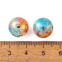 UVメッキ 虹色 アクリル クラックル ビーズ  ラウンド  カラフル  12mm  穴：2.2mm&nbsp;PACR-C009-02E