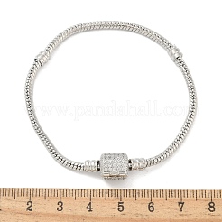 Brass Micro Pave Clear Cubic Zirconia Link Bracelets&nbsp;LS-BJEW-S158-15P