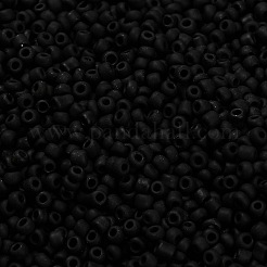 曇りガラスシードビーズ12/0個  ラウンド  ブラック  2x1~2mm  穴：0.5mm  約30000個/袋  440~450 G /袋&nbsp;SEED-R029-2mm-A07