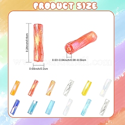 透明ガラスツイストビューグルビーズ600個、6スタイル  丸い穴  ミックスカラー  6x2mm  穴：0.8mm  100個/スタイル&nbsp;EGLA-YW0005-82