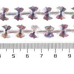 電気メッキガラスビーズセット  半分メッキ  蝶結び  パープル  7x10x3mm  穴：1mm  約48個/連  19.69''（50センチメートル）&nbsp;EGLA-B007-03A-HP03