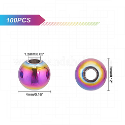 Rack Plating Rainbow Color 304 Stainless Steel Beads&nbsp;STAS-DC0007-52