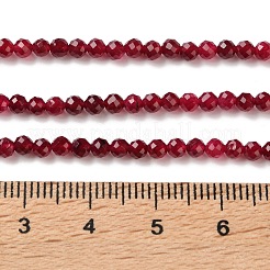 天然石マレーシアジェイドビーズ連売り  染め  多面カット  ラウンド  暗赤色  3mm  穴：0.7mm  約129個/連  15.28''（38.8センチメートル）&nbsp;GG-CBAE031-A04-3mm-05
