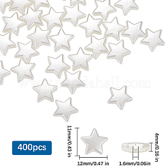400個のABSプラスチックイミテーションパールビーズ  スター  貝殻色  11x12x4mm  穴：1.6mm&nbsp;KY-SC0002-16