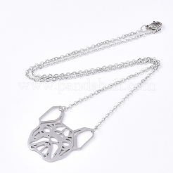 Non-Tarnish 201 Stainless Steel Puppy Pendant Necklaces&nbsp;NJEW-T009-JN041-1-40