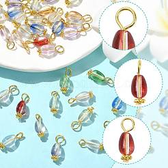20Pcs 4 Style Glass Teardrop Pendants&nbsp;PALLOY-FS00072