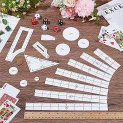 アクリル定規1セット  裁縫工芸プロジェクト用の測定ツール  透明  ホワイト  15~152x15~51x3mm&nbsp;SENE-BC0001-03A