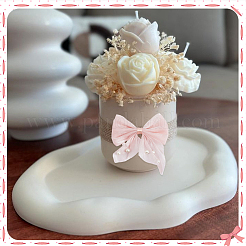 28Pcs 7 Colors Polyester and Resin Pearl Bowknot Ornament Accessories&nbsp;DIY-SP0004-77