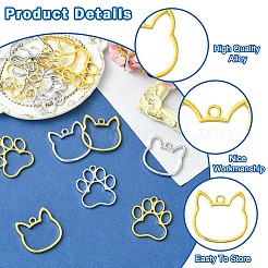 16Pcs 4 Styles Alloy Open Back Bezel Pendants&nbsp;FIND-YW0010-05