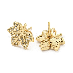 Brass Micro Pave Cubic Zirconia Ear Studs&nbsp;EJEW-P261-28A-G